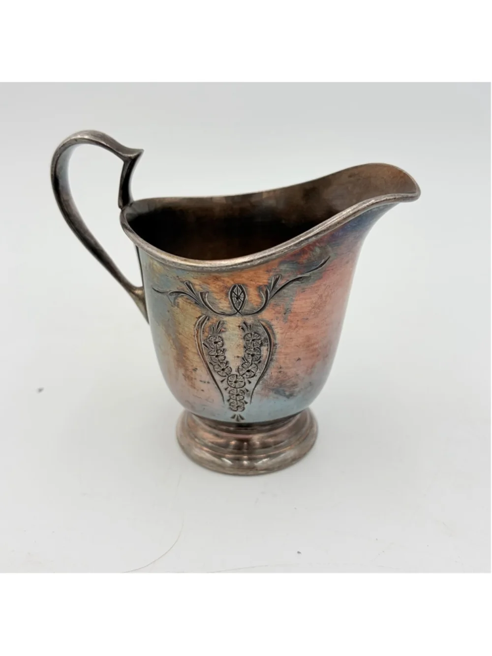 Meriden B. Company Silver Soldered Milk Creamer Syrup Pitcher 4
